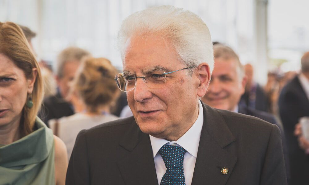 Sergio Mattarella durante la cerimonia del Ventaglio
