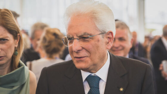 Sergio Mattarella durante la cerimonia del Ventaglio